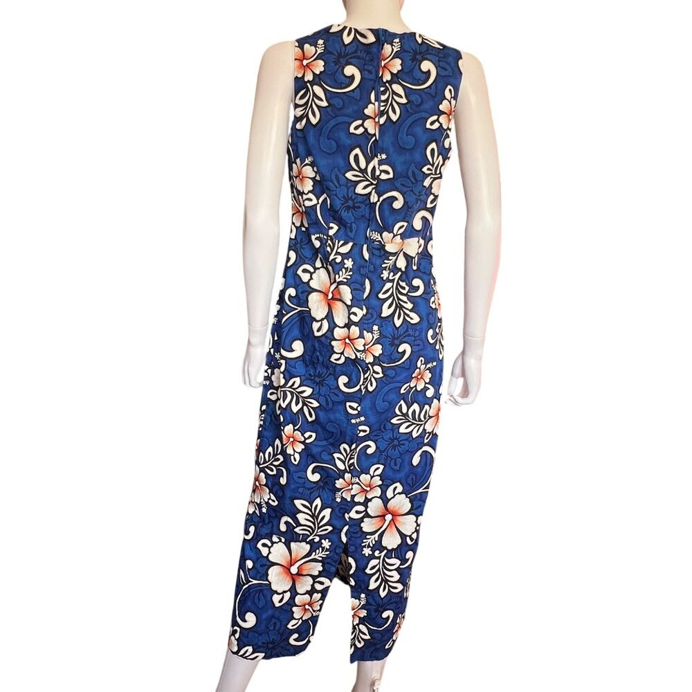 Hilo Hattie Hawaiian Floral Maxi Dress 100% Cotton Made In Hawaii Womens Sz 10 - Picture 2 of 8